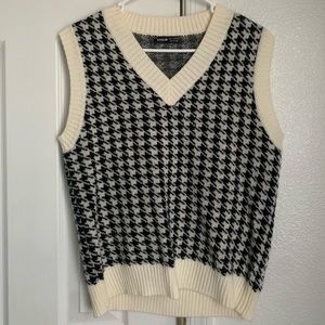 Black and white soft sweater vest